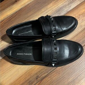 Marc Fisher Black Studded Men's Slip-Ons